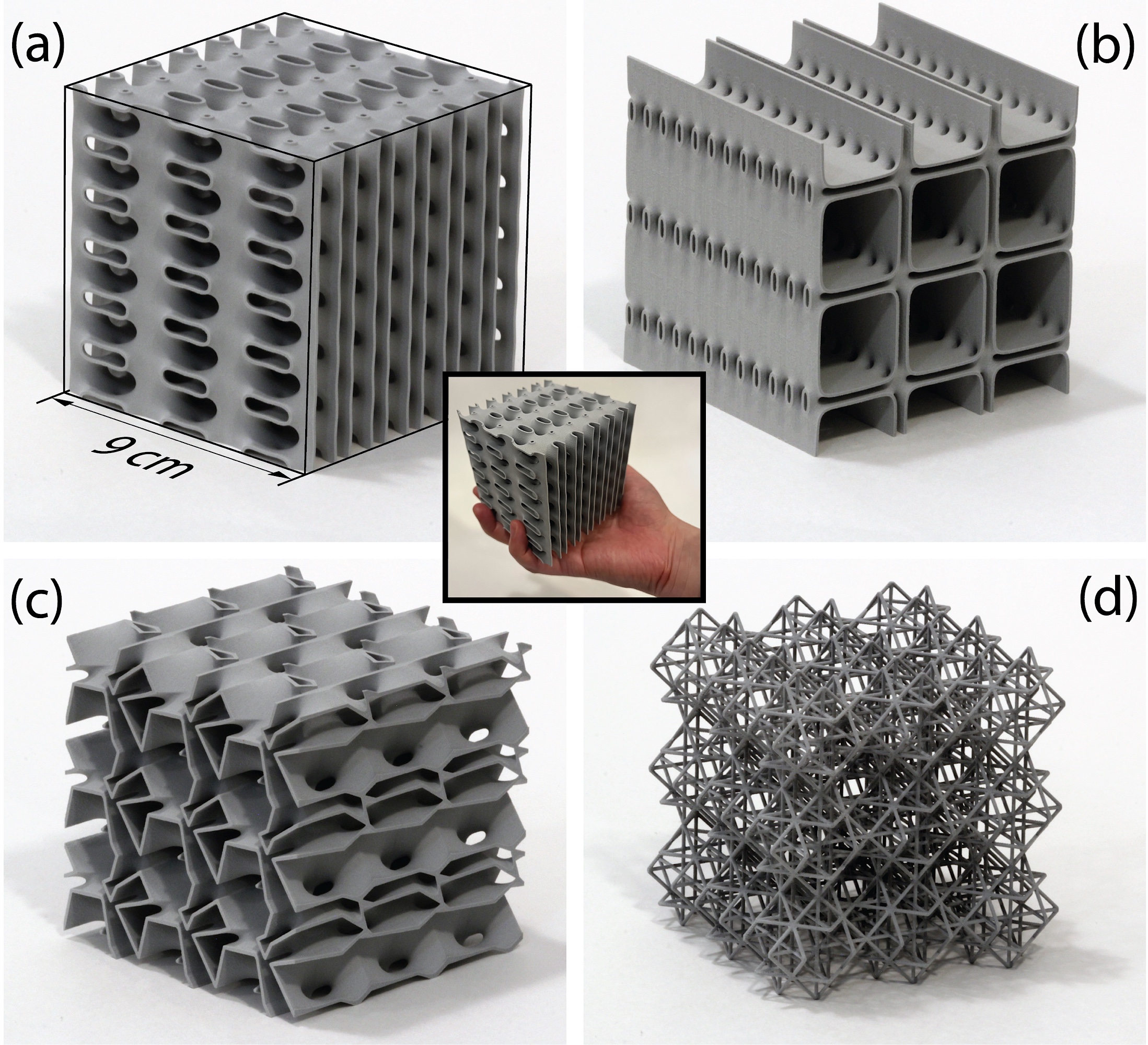 Depending on the structure, the 3D printed materials have different properties such as weight, acoustics or thermal conductivity.