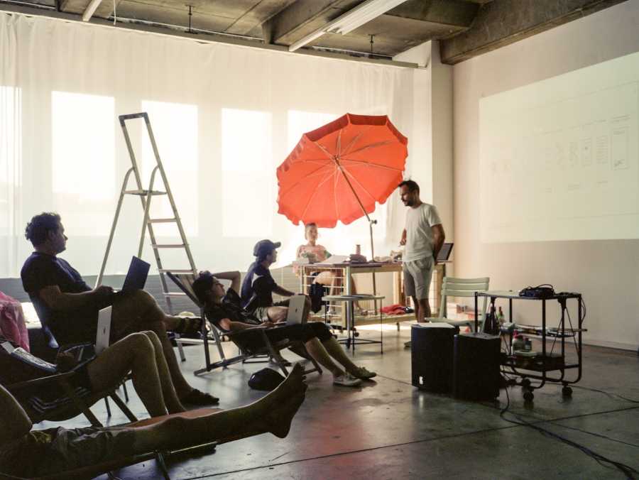 Enlarged view: The members of ZAS* during collaborative writing