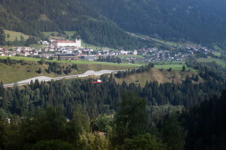 Enlarged view: The installation with the Disentis Monastery in the background