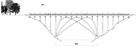 Bild Studium Architektur, ETH-unterwegs, Plan einer Brücke